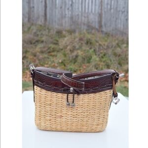 Brighton woven basket & leather bag